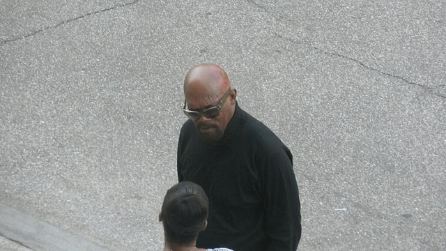Nick Fury az Amerika kapitány - A tél katonája forgatásán 01
