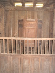 Plimoth Plant pulpit in stockade bldg Plimoth Plant pulpit in stockade bldg