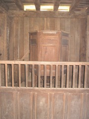 Plimoth Plant pulpit in stockade bldg