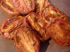 Slow-roasted plum tomato halves.