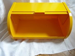 Yellow sliding top bread box