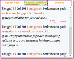 recent comment recent comment