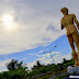 Statue of David looking at the sun. Located at Baywalk along Times Beach shoreline.