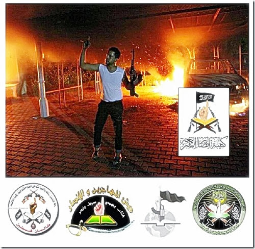 Benghazi Terrorist Using al Qaeda symbolism 9-11-12