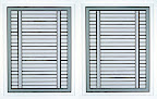 blinds, 1994, acrylic on wood, 2 panels, 52 x 40 x 2 in. ea.
