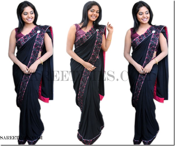 Bindhu_Madhavi_Black_Designer_Saree