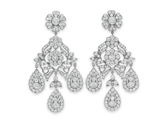 The Mike Todd Diamond Ear Pendants, Gift from Mike Todd, 1957. Estimate: $25,000-$35,000