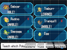 Pkmn ao receber TMs ou HMs Pkmn ao receber TMs ou HMs
