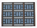 high rise 3, 1996, acrylic on canvas, 12 x 16 in.