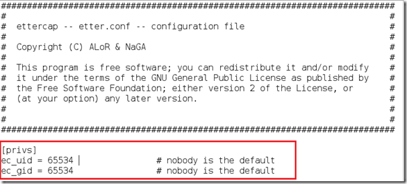 ettercap configuration file