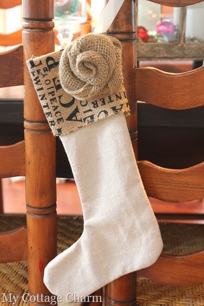 burlap Christmas stocking (2)