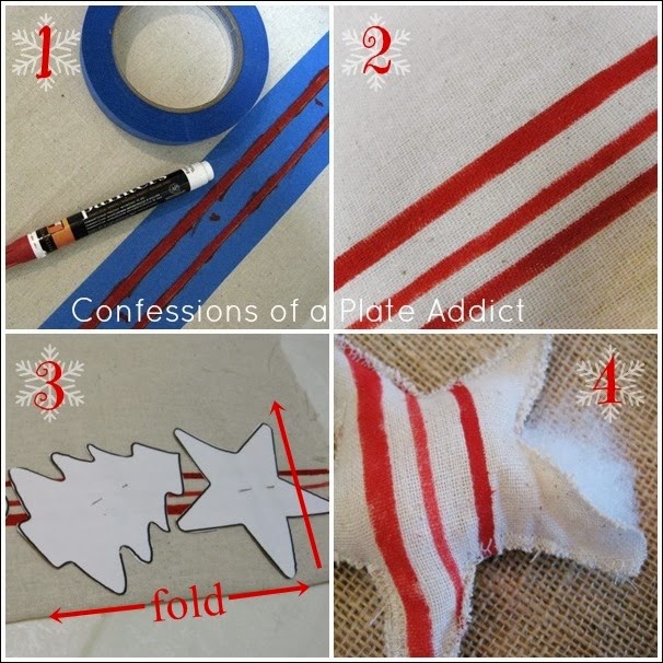 CONFESSIONS OF A PLATE ADDICT- DIY Grain Sack Ornaments CONFESSIONS OF A PLATE ADDICT- DIY Grain Sack Ornaments