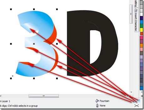 3D Text Corel Draw