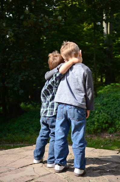 boys hug