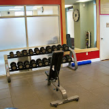 Hotel fitness room.
