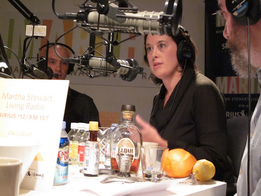 On the air, our three barkeeps were surrounded by fruits, liquors, and sodas.