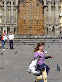 Lily has fun with the birds