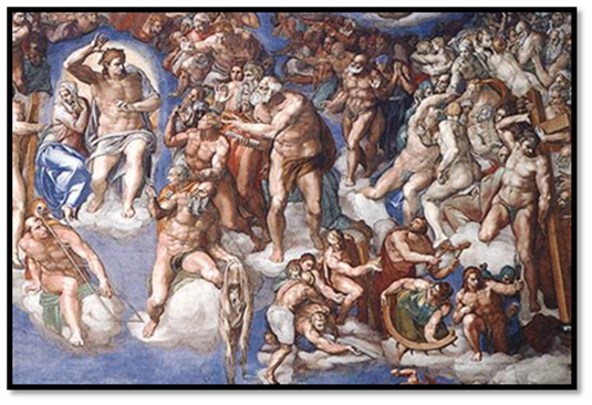 Miguel Angel, El Juicio Final. Fragmento. Miguel Angel, El Juicio Final. Fragmento.