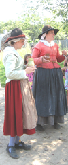 Plimoth Plant 2 pilgrim ladies w mugs in hand Plimoth Plant 2 pilgrim ladies w mugs in hand