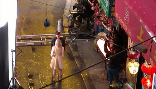 Emma Stone Arrives on The Amazing Spider-Man 2 Chinatown Set 05