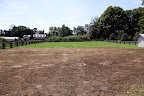 The large tarps covering the grass have been removed, leaving not very much behind!  A layer of topsoil will be spread over the dried grass.