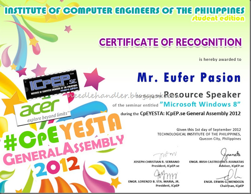 CpEYESTA 2012 Certificate Speaker Microsoft1
