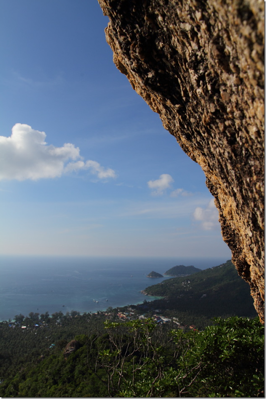 View of the west coast from atop a rock at Koh Tao