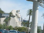A huge sphynx outside the Luxor.