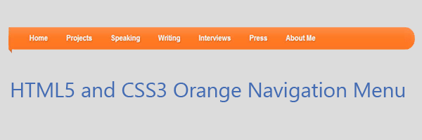 Orange Navigation Menu html5-css3-navigation-menu