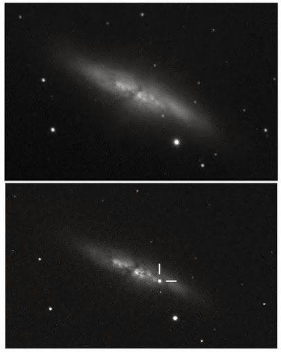 aparição da supernova na M82