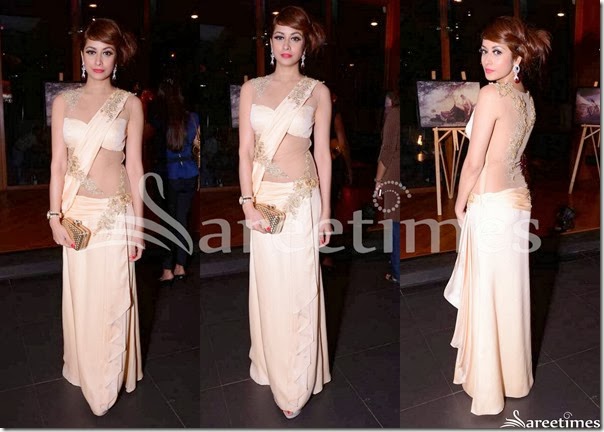 Cream_Drape_Saree Cream_Drape_Saree