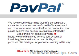 Paypal fake email
