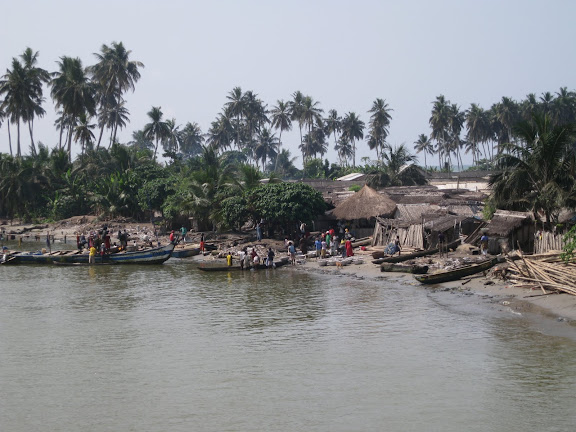 L'Atlantique au sud d'Ankasa : Kikam, vue depuis le pont routier. Ghana, 24 décembre 2009. Photo : Henrik Bloch