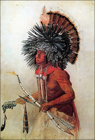 Kark Bodmer, Portrait d'indien Kark Bodmer, Portrait d'indien