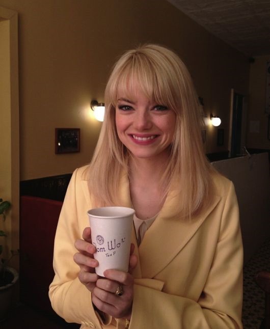Emma Stone Arrives on The Amazing Spider-Man 2 Chinatown Set 01