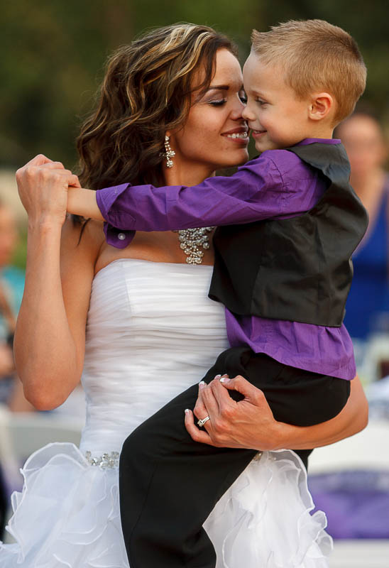 Jen Comer dances with her son, T.J., at her wedding reception in Hunstville.