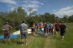 At the river preparing to race