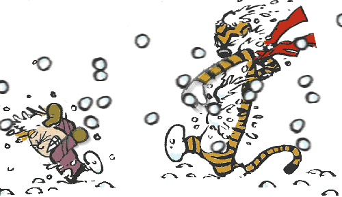 Calvin Hobbes Snowball Fight