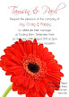 Red Gerbera 3 Flat Invitation