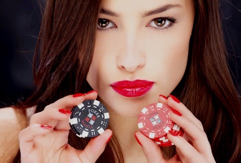 woman and gambling chips