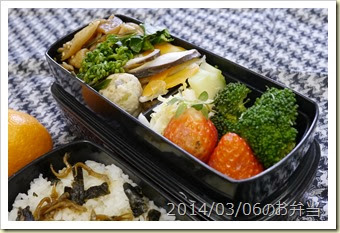 鶏肉団子と大根の煮物弁当(2014/03/06)