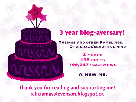 Musings and other Ramblings 3 year anniversary