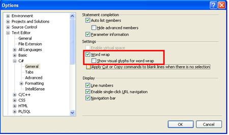 How to Enable Word Wrap in Visual Studio Editor
