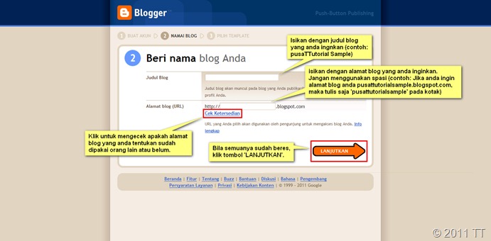 Membuat blog baru Membuat blog baru