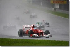 Alonso guida il gruppo nel gran premio della Malesia 2012