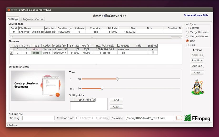 dmMediaConverter 1.0.0 in Ubuntu