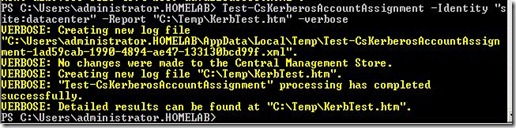 Lync Kerb - test command Lync Kerb - test command