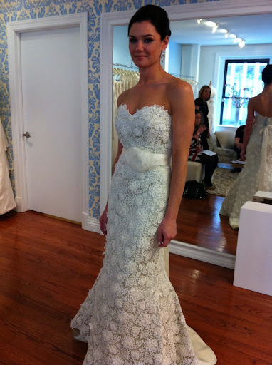 I love this dress. It has a nice fit-and-flare silhouette made in wonderfully textured lace.