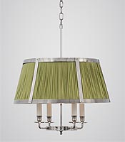 The opportunity to introduce color through the silk lining is a valuable one. Silk Tole, Charles Edwards Lighting. The opportunity to introduce color through the silk lining is a valuable one. Silk Tole, Charles Edwards Lighting.