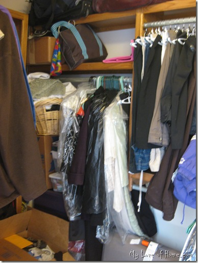 cramped master closet